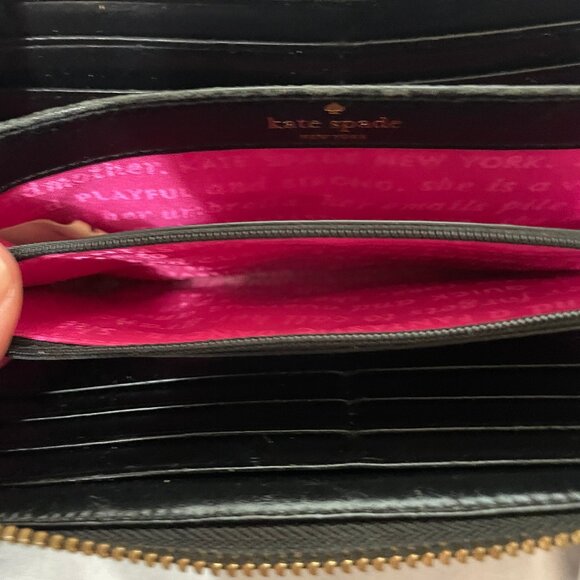 KATE SPADE Haute Stuff Piñata Llama Lacey Zip Around Leather Clutch Wallet READ - Picture 13 of 16